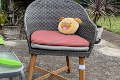 Garden: synthetic query with recoloured chair cushion